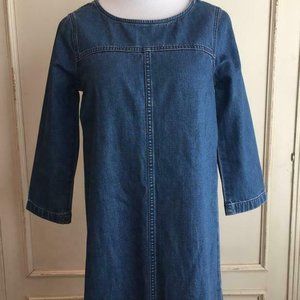 Madewell $118 Denim Frayed Step-Hem Dress G0012